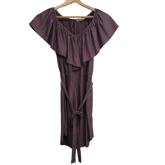 Rebecca Taylor Purple V Neck Ruffle Collar mini dress SIZE 2 - Picture 2 of 7